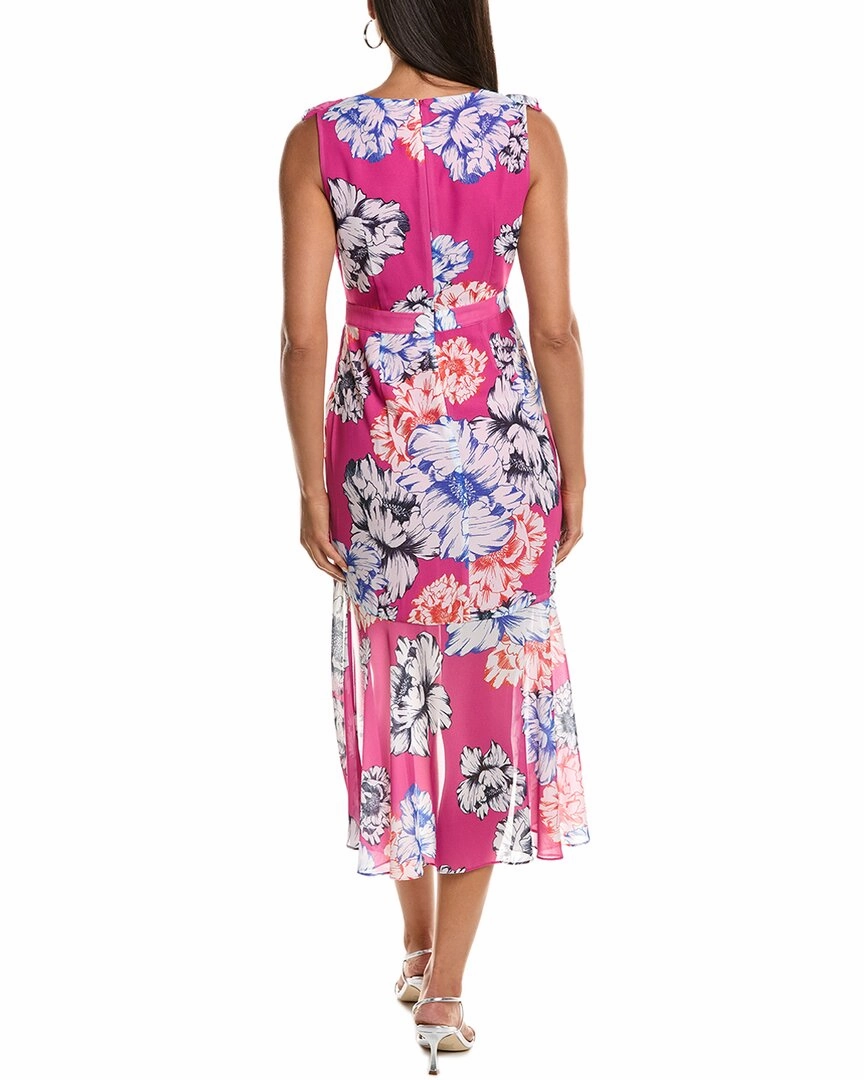 Milly Nanci Petals In Bloom Ruffle Midi Dress