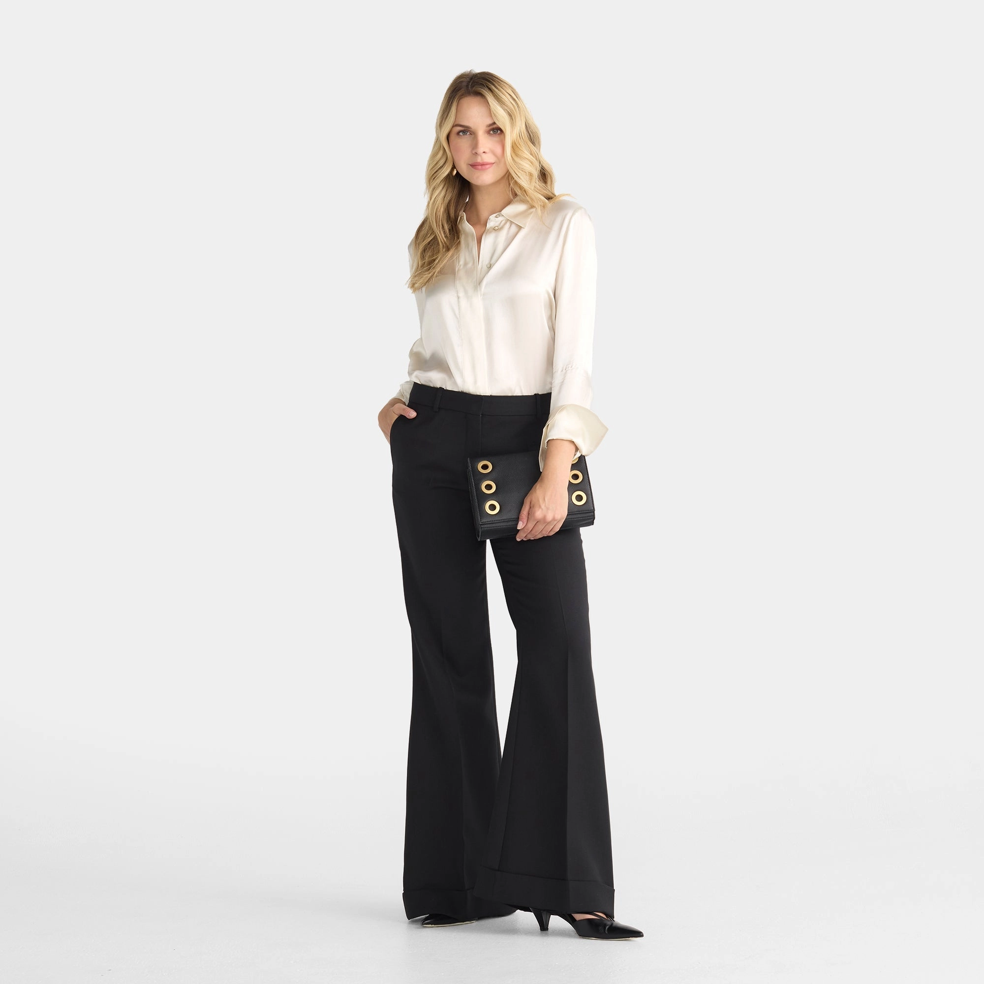 Montana Clutch | Black/Brushed Gold | Sml