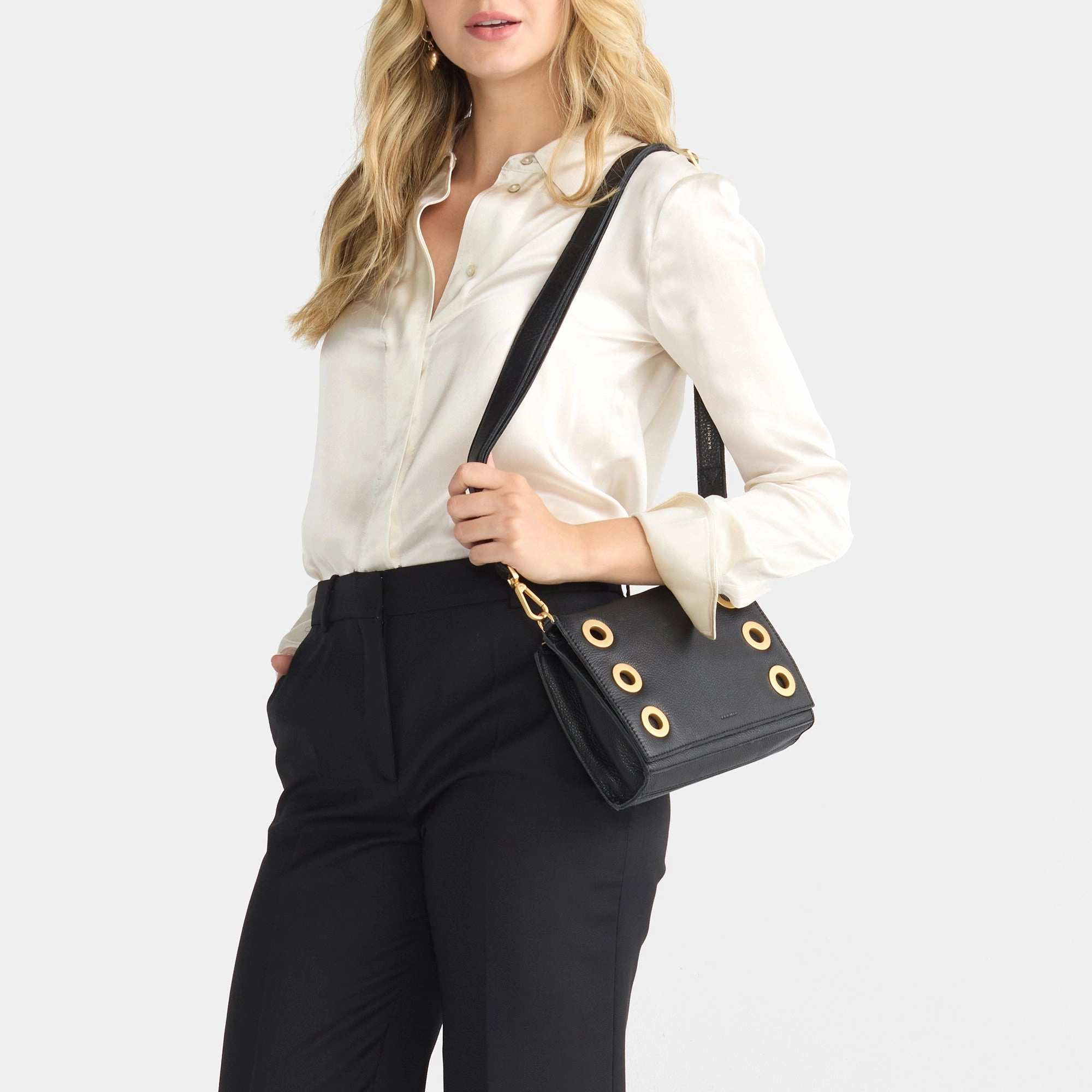Montana Clutch | Black/Brushed Gold | Sml