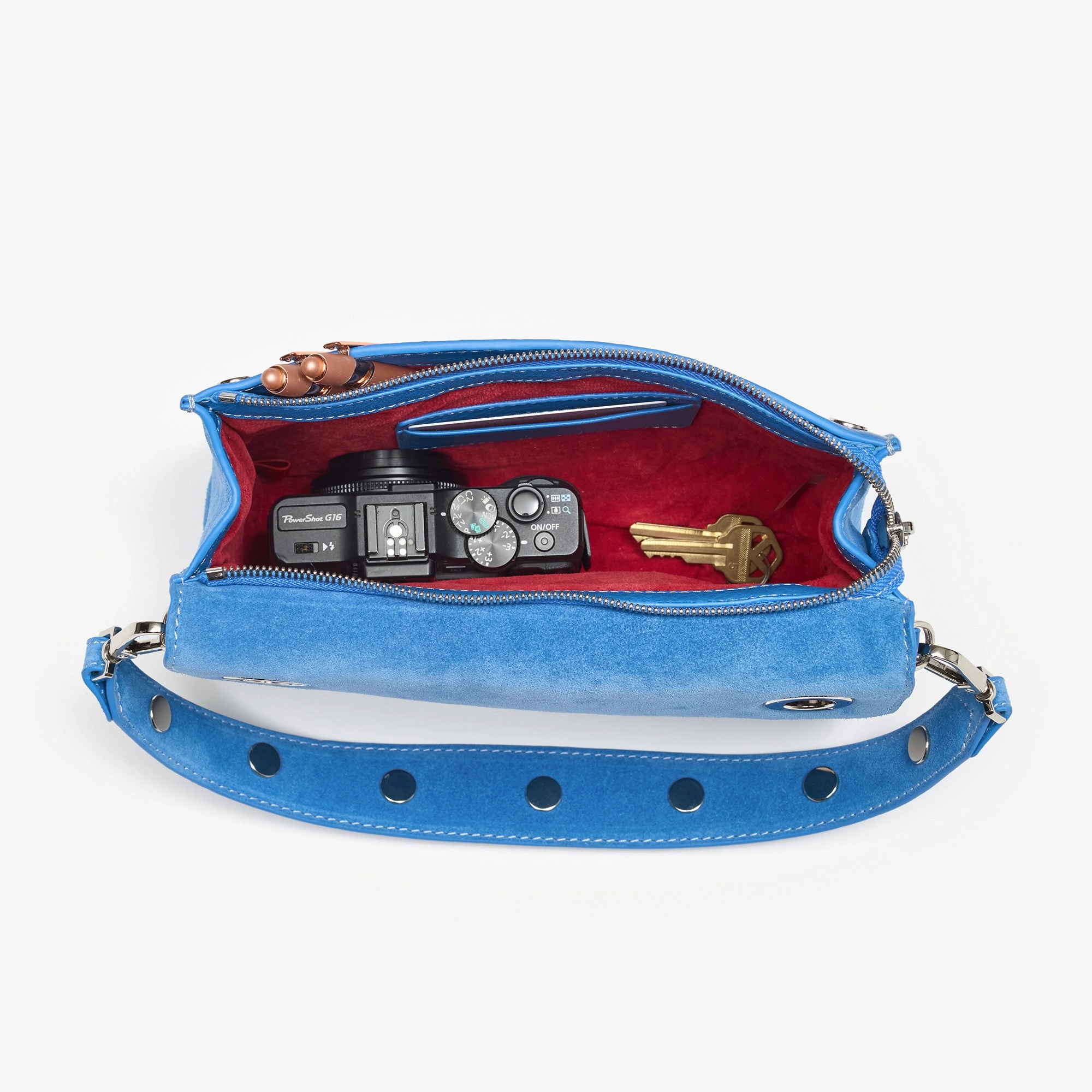 Montana Clutch | Hydrangea Suede/Silver | Sml