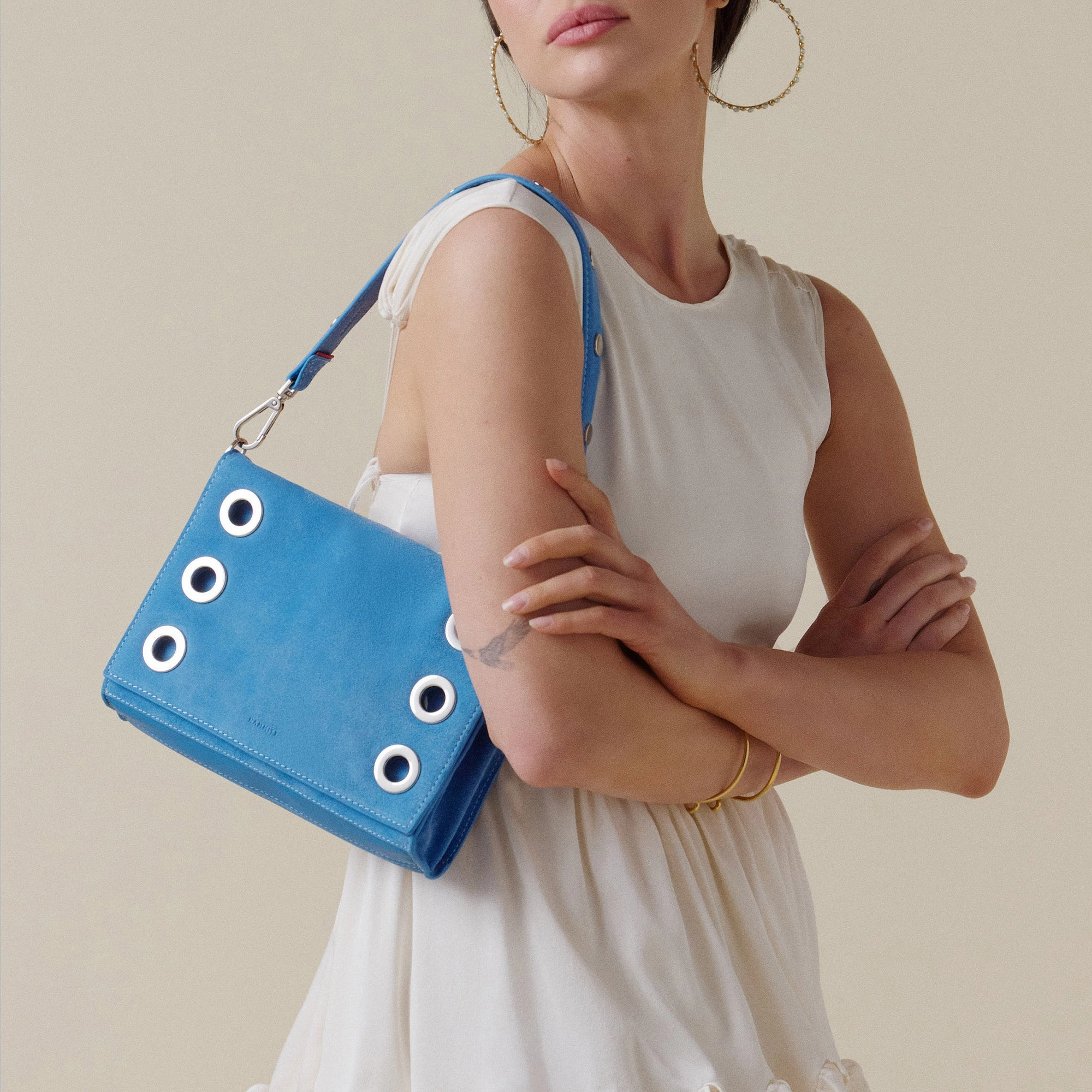 Montana Clutch | Hydrangea Suede/Silver | Sml