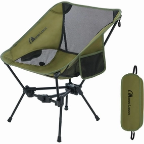 MOON LENCE Portable Camping Chair Backpacking Chair Ultralight 2.7 LBS Folding Chair, Green - Super Easy Setup