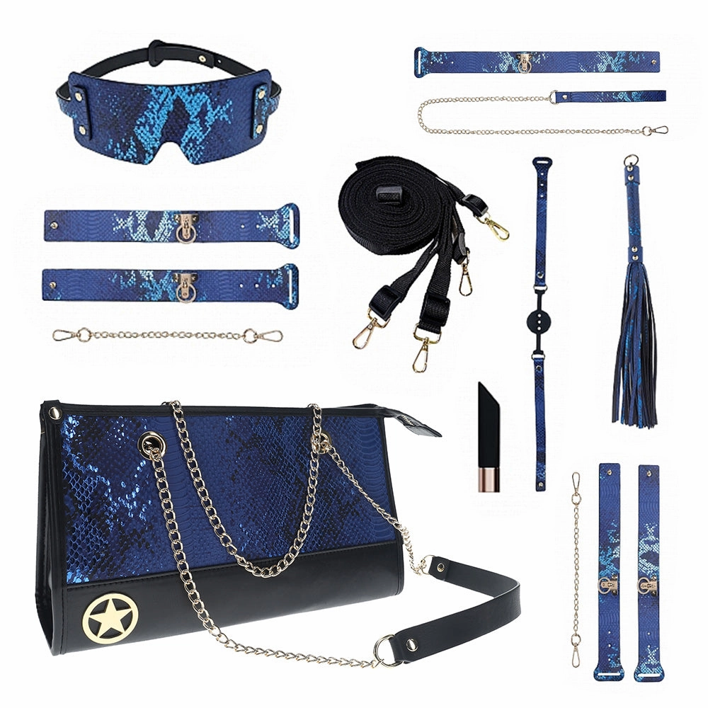 Ouch! Florence Holographic Snake Print Faux Leather BDSM Kit Handbag
