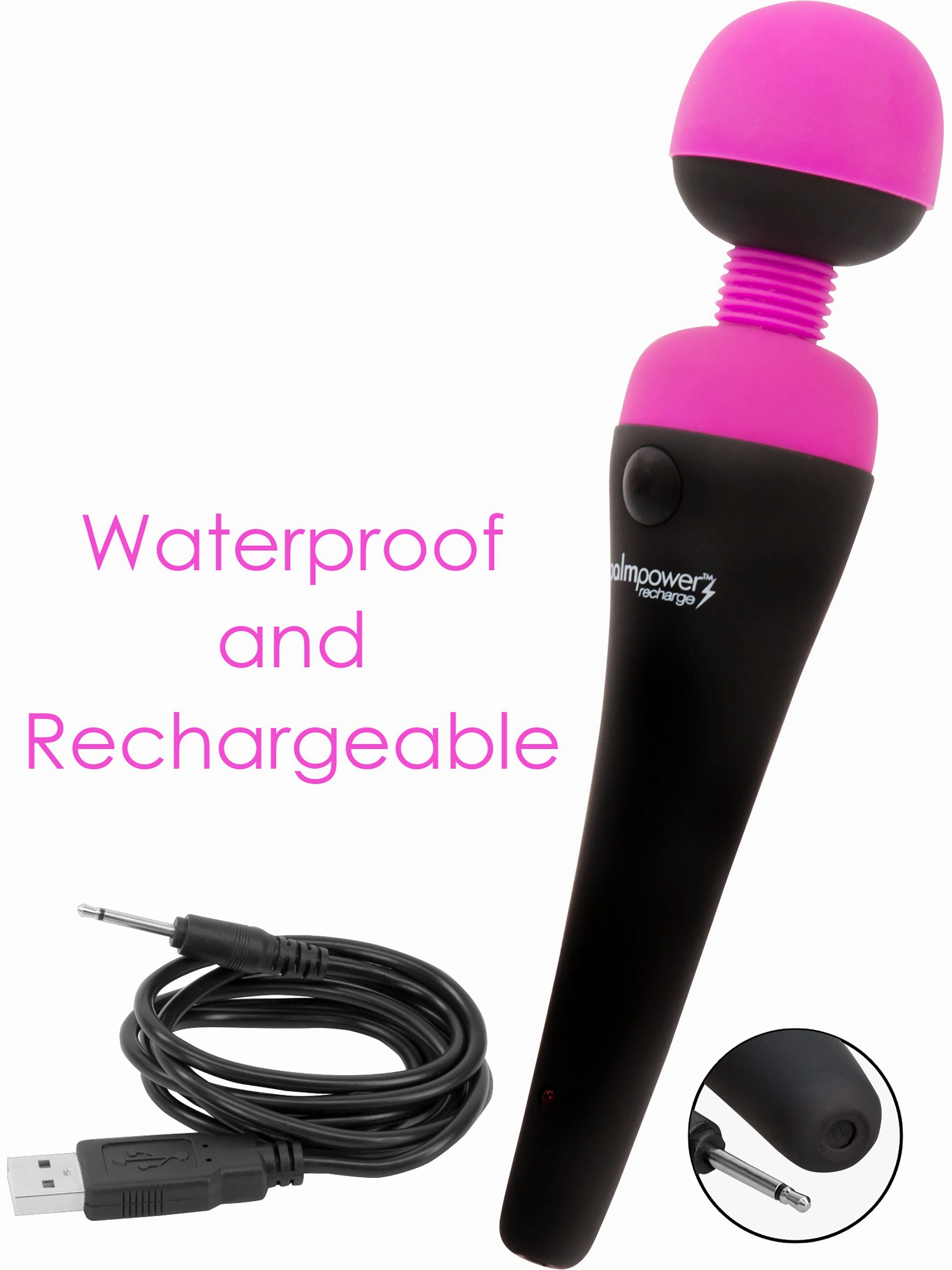 PalmPower Reecharge Waterproof Vibrating Body Wand Massager