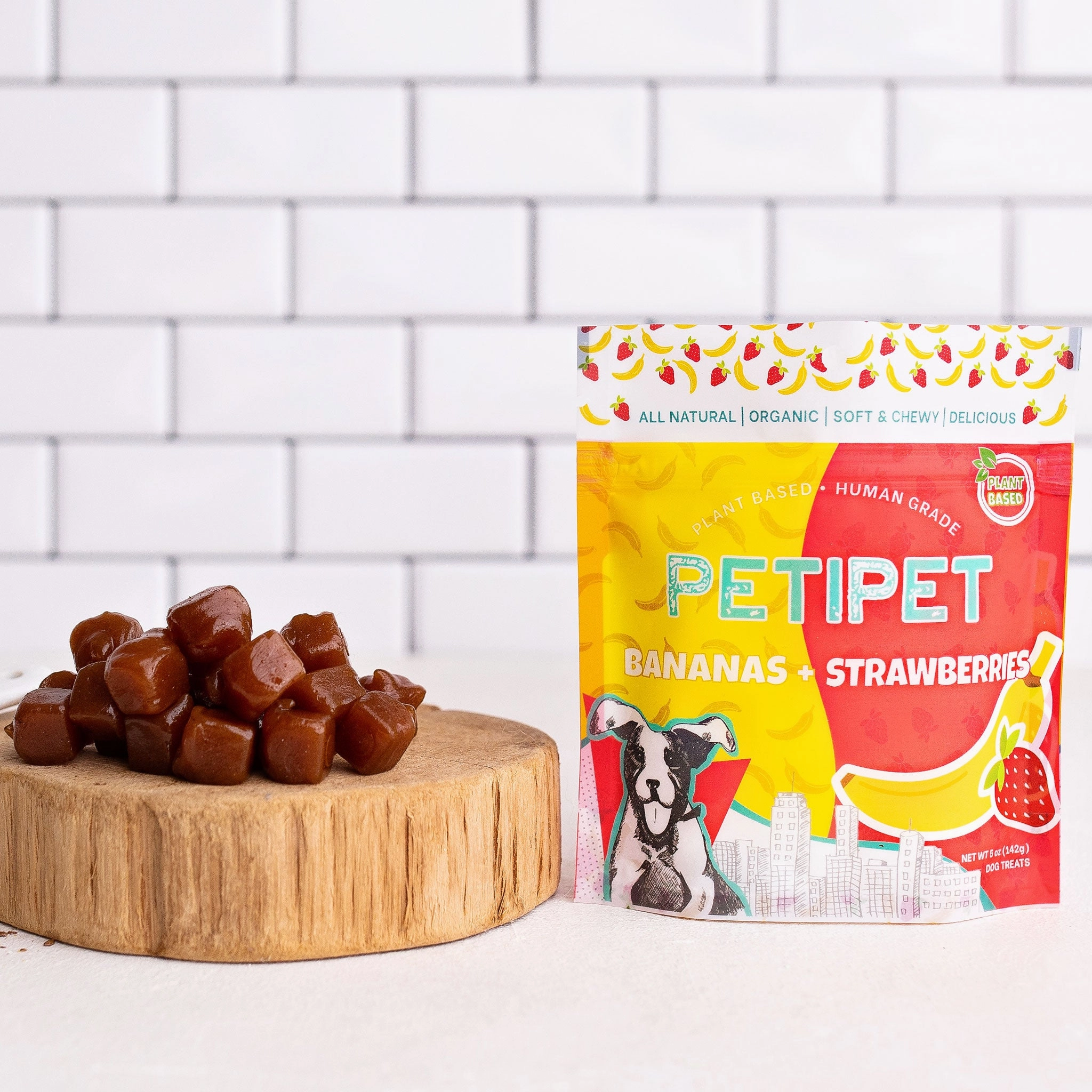 Petipet Functional Treat Dog Bananas & Strawberries 5 oz