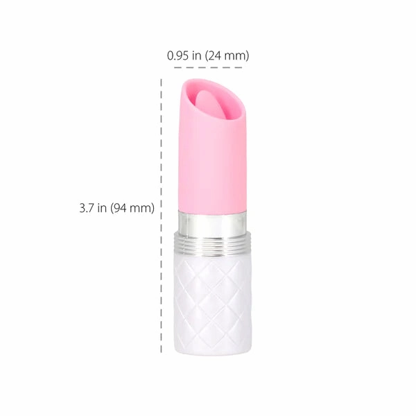 Pillow Talk LUSTY Swarovski Crystal Mini Lipstick Clitoral Vibrator with Flickering Tongue Pink
