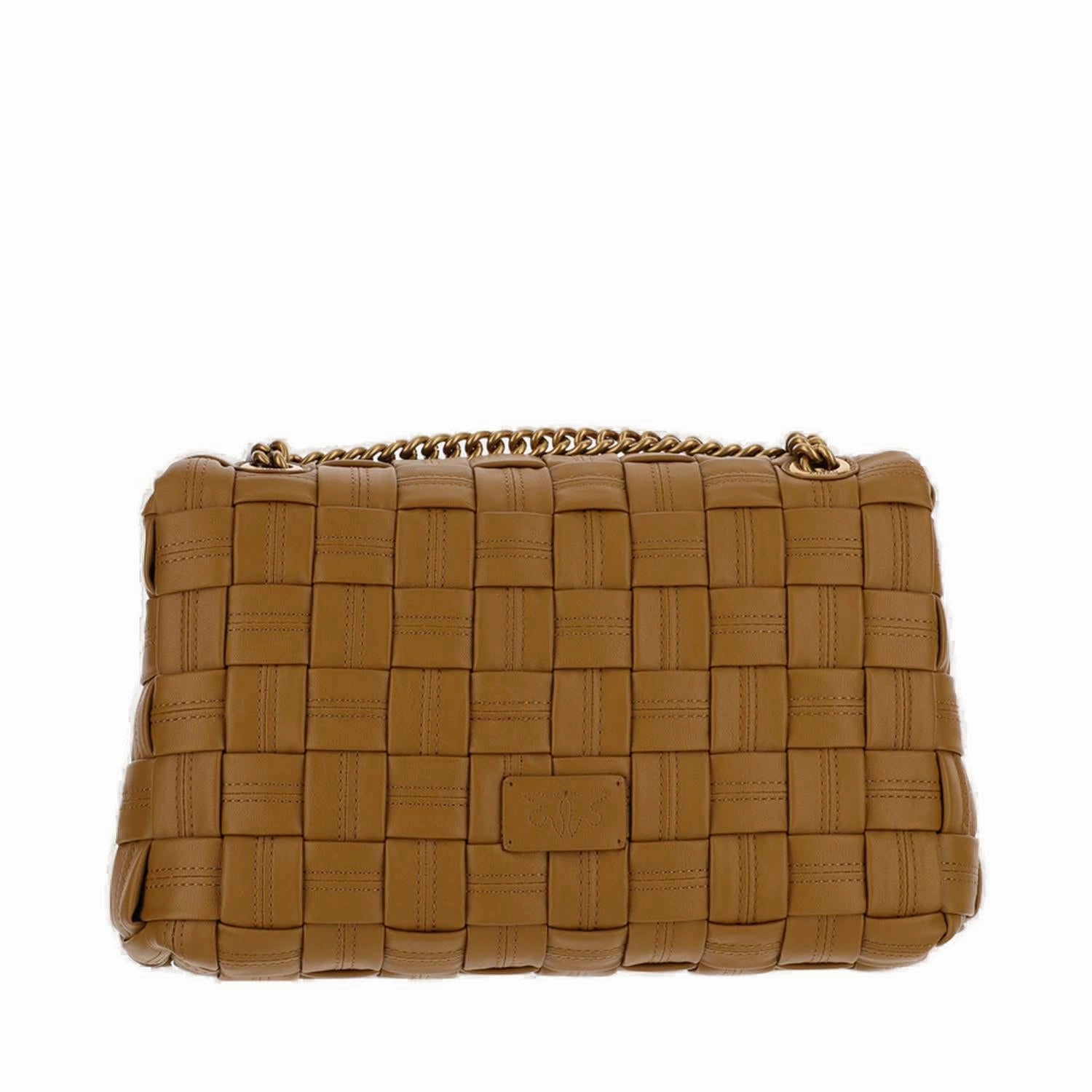 Pinko Classic Love Logo Plaque Foldover Shoulder Bag