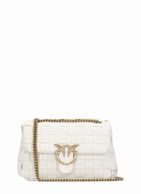 Pinko Classic Love Logo Plaque Foldover Shoulder Bag