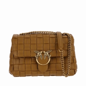 Pinko Classic Love Logo Plaque Foldover Shoulder Bag