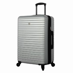 Protege 27789-07-24S Vacationer Hard Side 24 Inch Expandable Checked Luggage, Silver, Adult