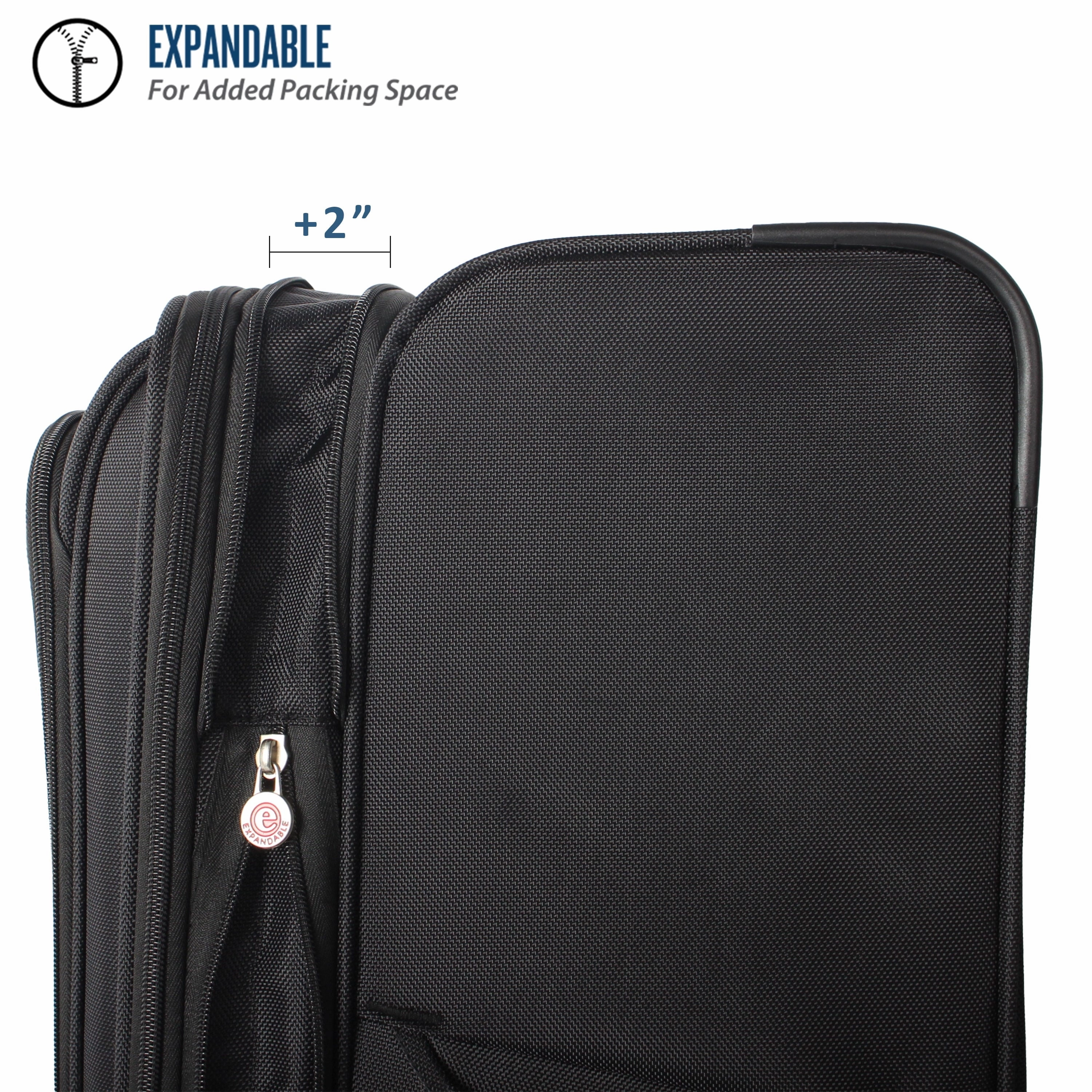Protege PG54100147016MB Arendale Soft Side 24 Expandable Checked Luggage, Black