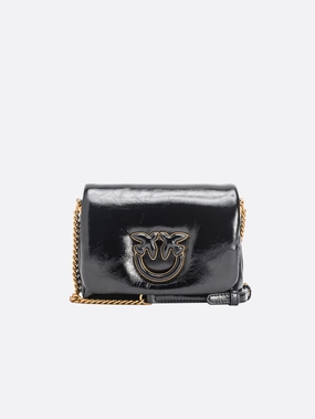Puff Bag in Leather with Soft Naplack Effect Black