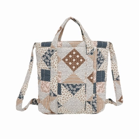Quilted Tote Bag - Patchwork - Natural - FINAL SALE