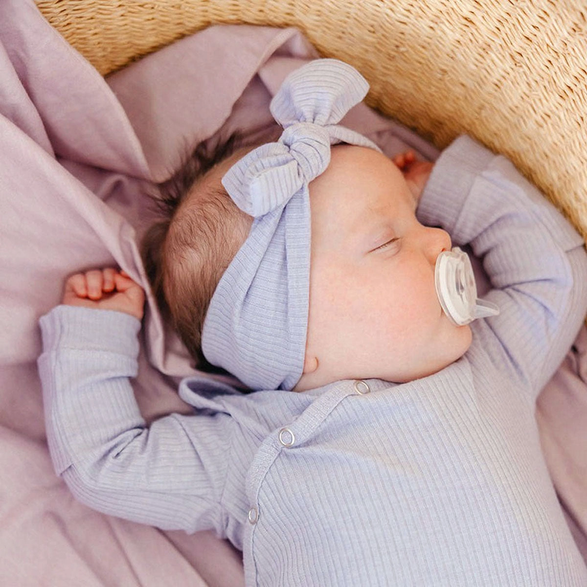 Rib Knit Headband Bow