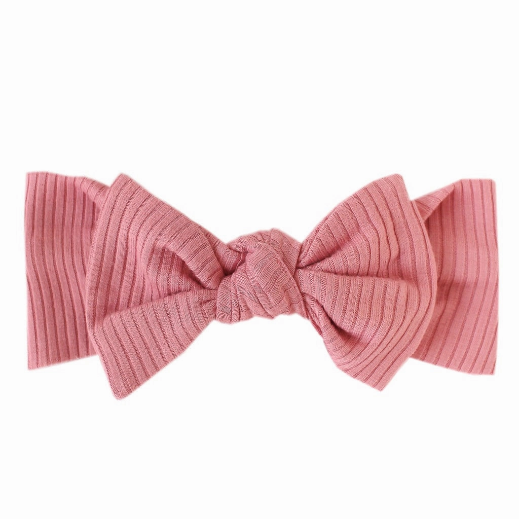 Rib Knit Headband Bow