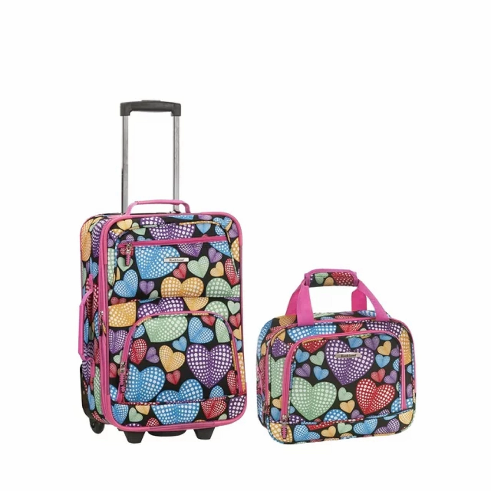 Rockland F125-NEWHEART Jungle 4 Piece Softside Expandable Luggage Set