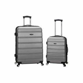 Rockland F225-SILVER Melbourne 2 Piece Hardside Spinner Luggage Set