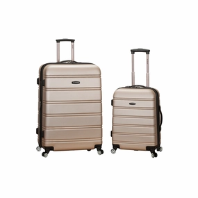 Rockland Luggage F225-CHAMPAGNE Melbourne 2-Piece Expandable ABS Spinner Luggage Set