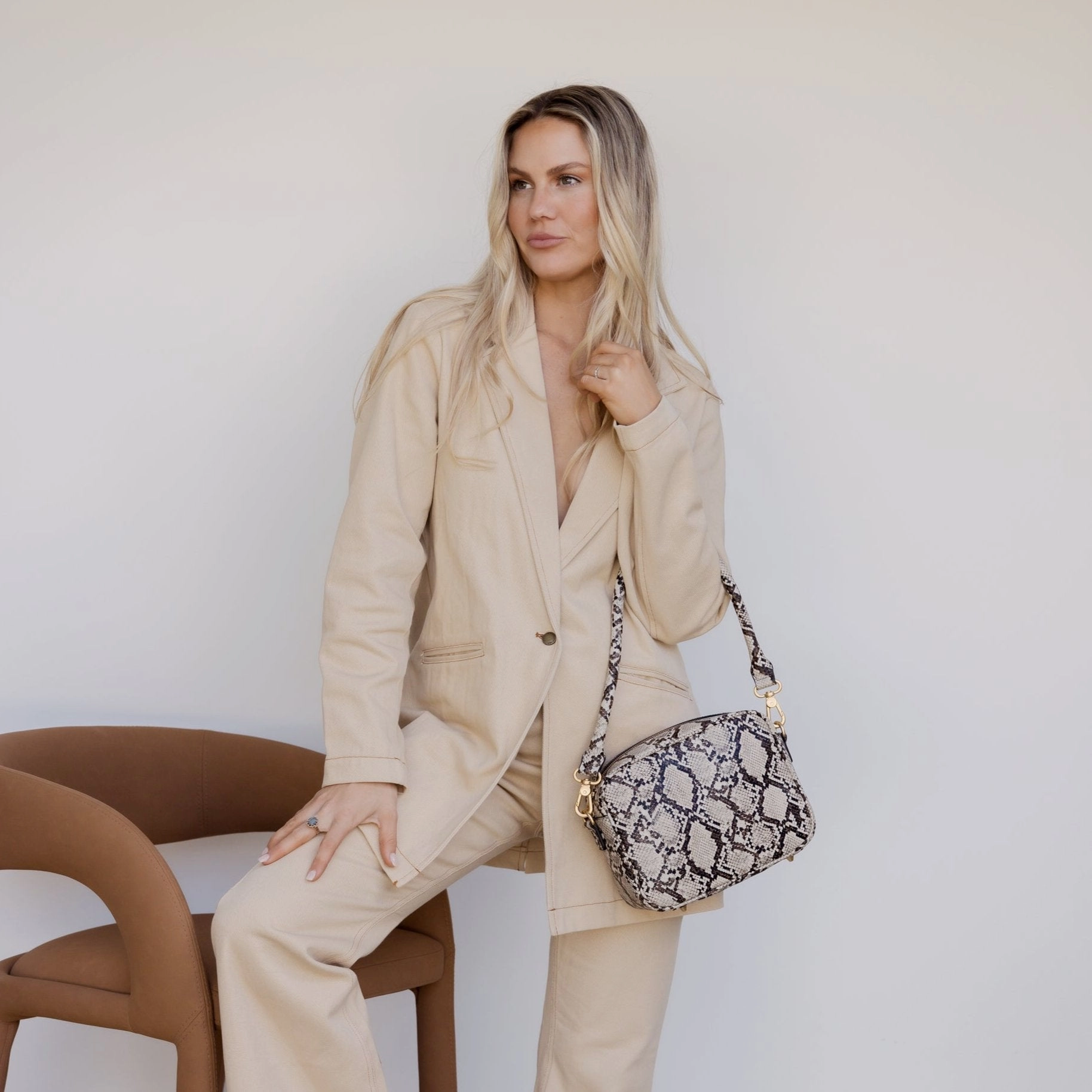 Sidekick Leather Crossbody Bag -- Snake