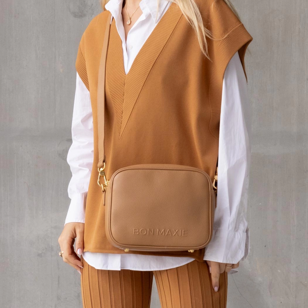 Sidekick Leather Crossbody Bag -- Tan