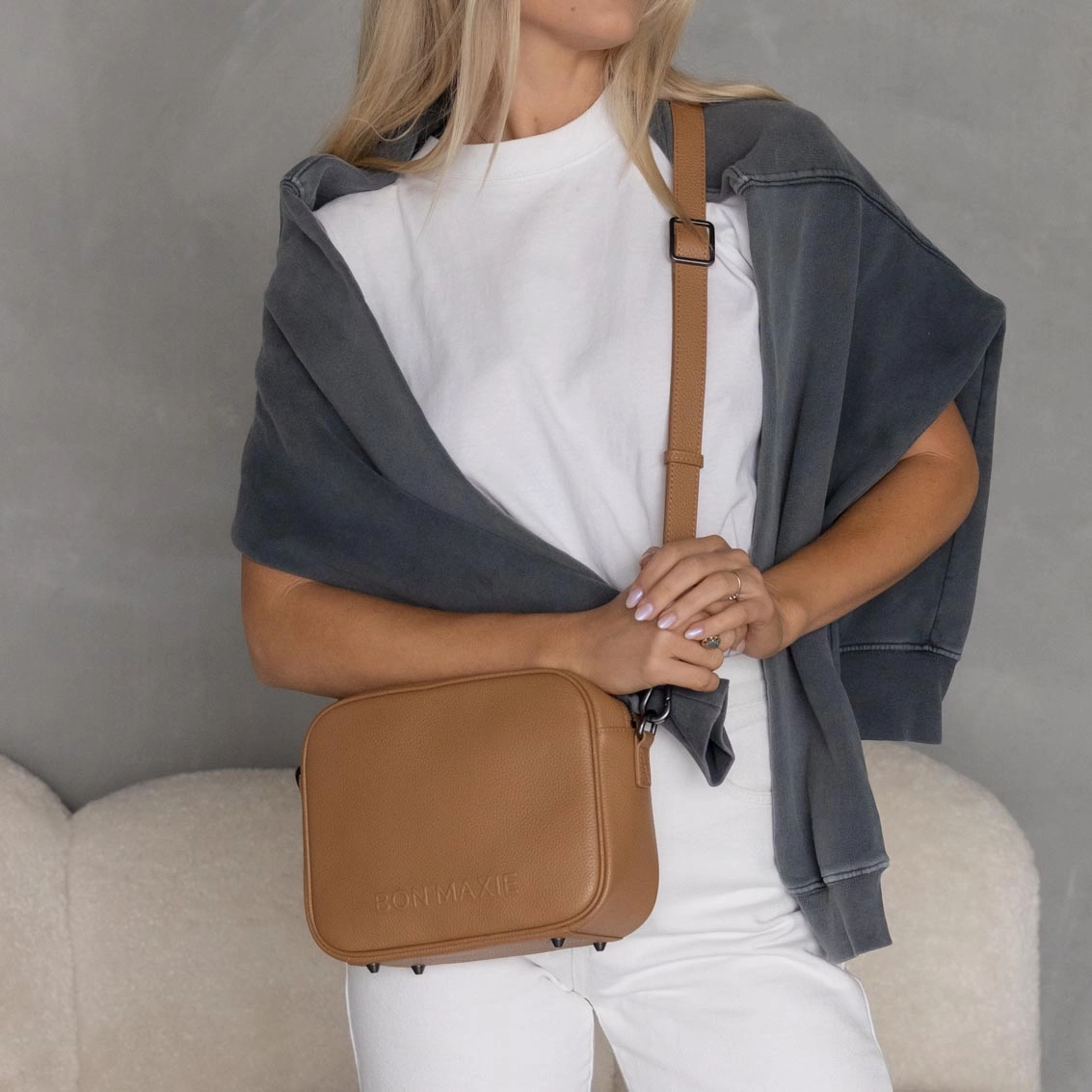 Sidekick Leather Crossbody Bag -- Tan