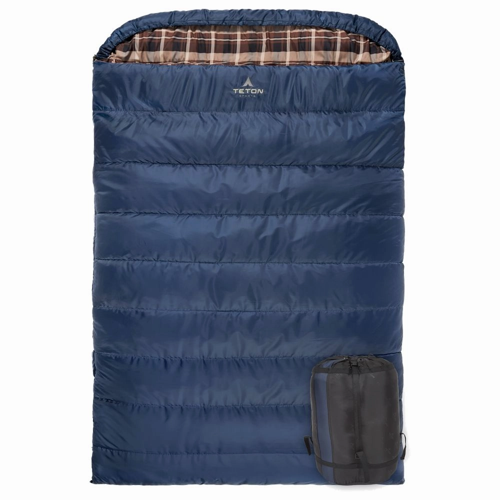 TETON Sports 109 Mammoth  20F Double Sleeping Bag - Blue Plaid