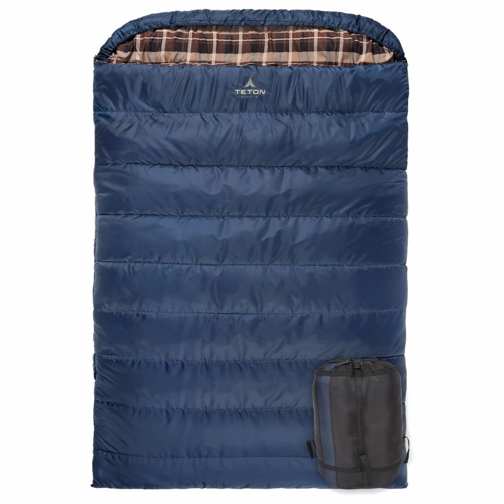 TETON Sports 109 Mammoth  20F Double Sleeping Bag - Blue Plaid