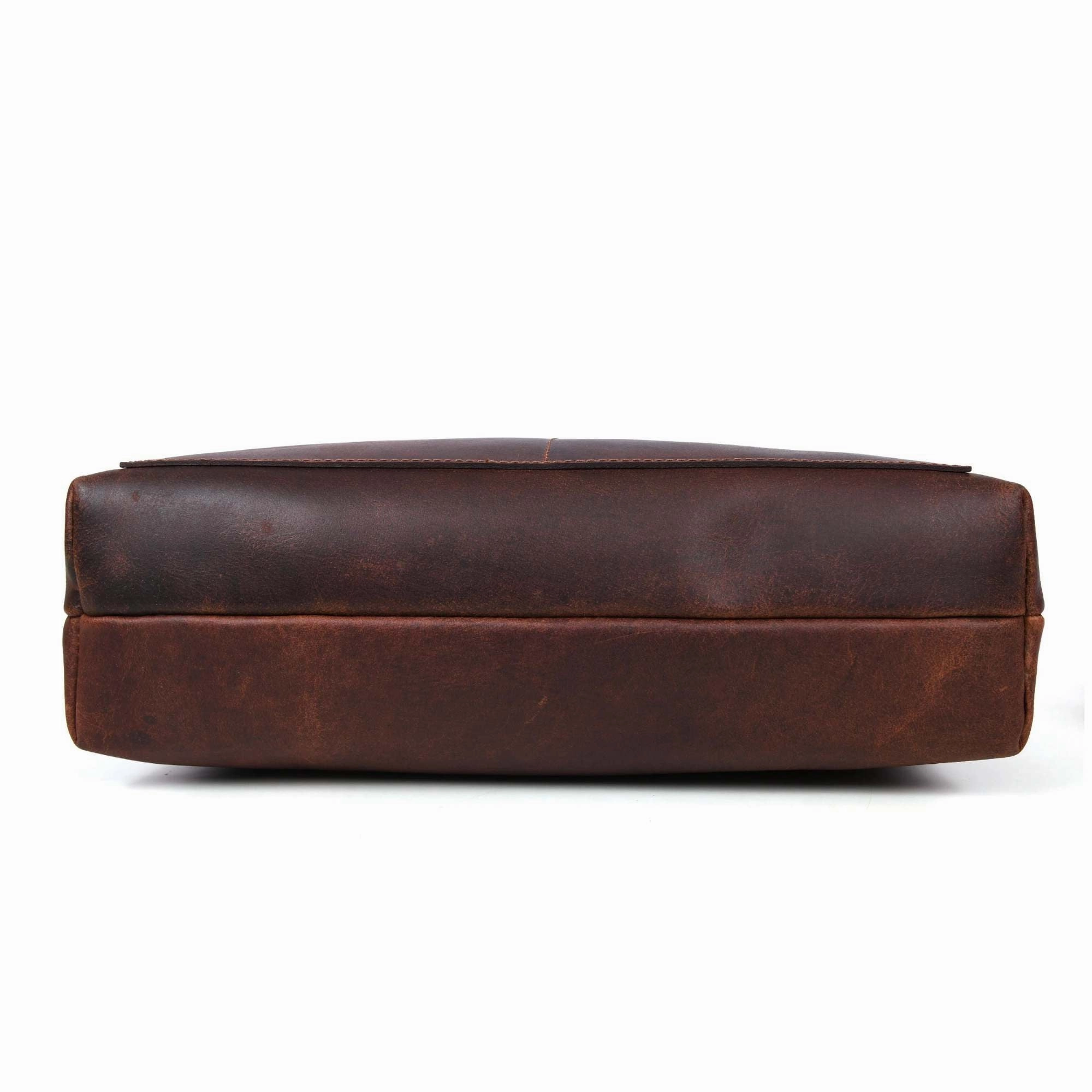 Tolredo - Brown Leather Tote Bag with Leather Closure