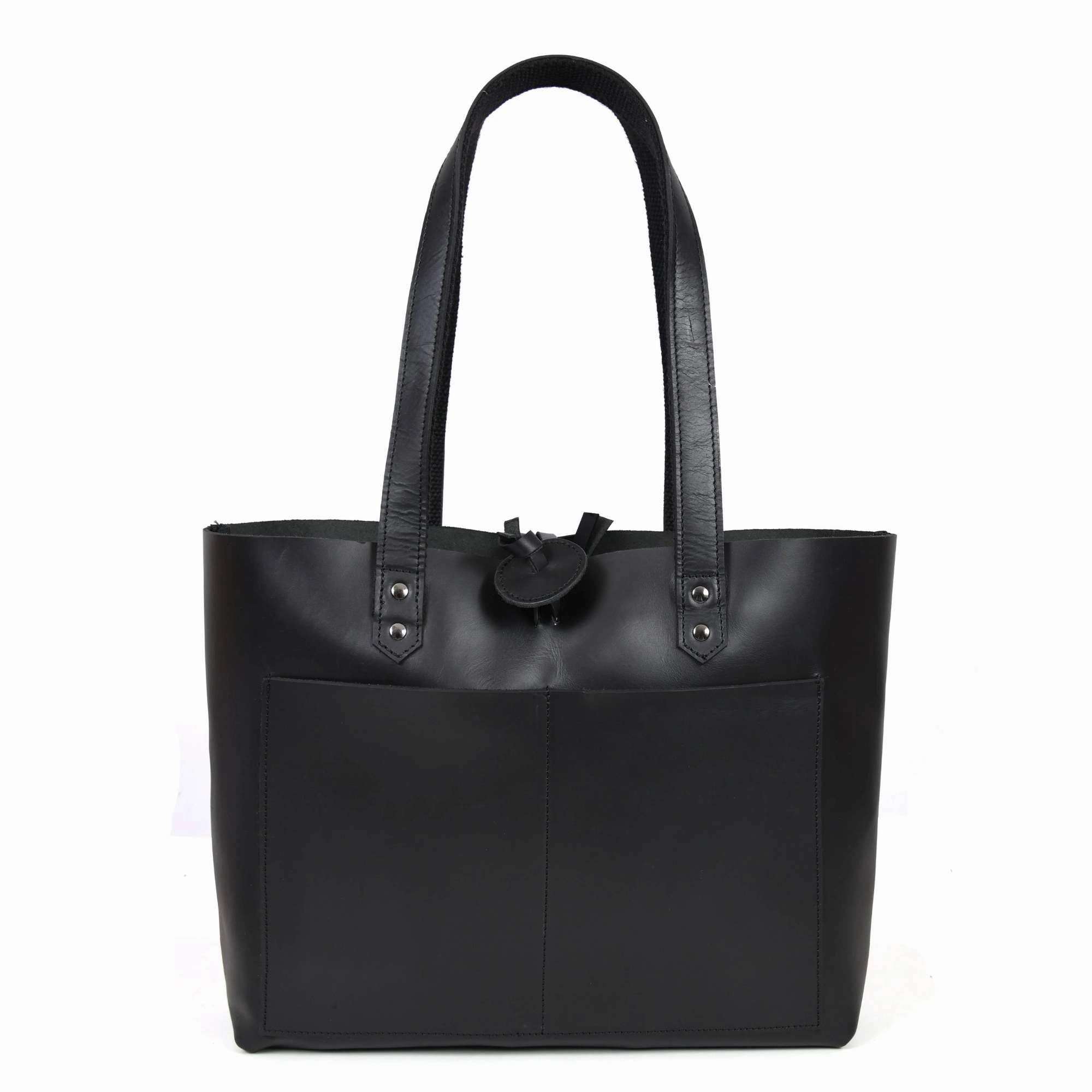 Tolredo - Brown Leather Tote Bag with Leather Closure