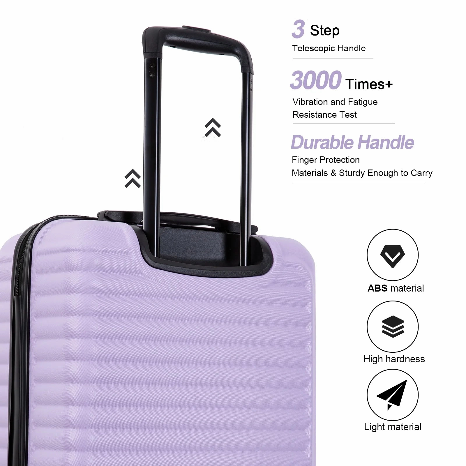 Travelhouse THCO1009LP Hardshell Carry on Luggage 20" Lightweight Hardside Suitcase with Spinner Wheels (Light Purple)