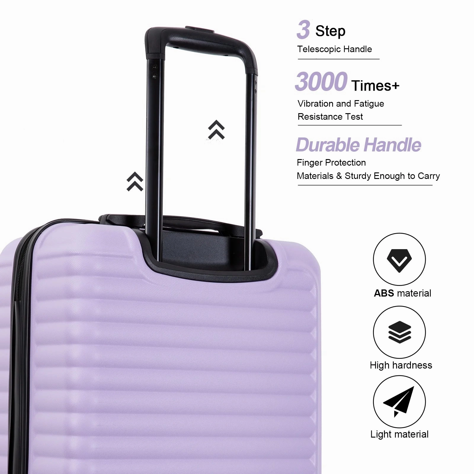 Travelhouse THCO1009LP Hardshell Carry on Luggage 20" Lightweight Hardside Suitcase with Spinner Wheels (Light Purple)