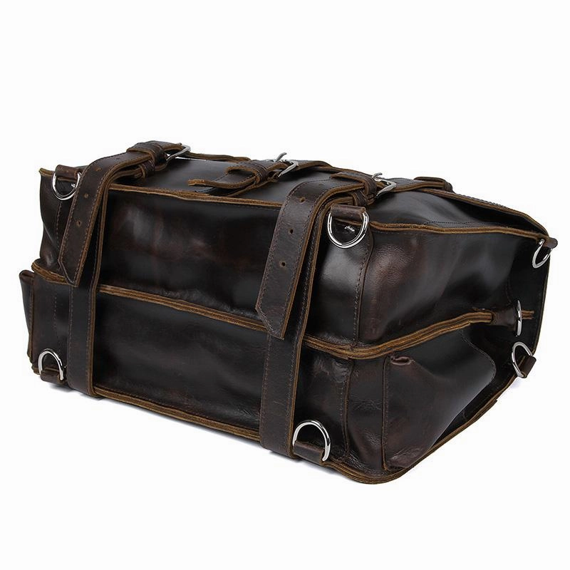 TucciPolo 7072Q Thick Durable Cow Leather Men's Office Briefcase Backpack