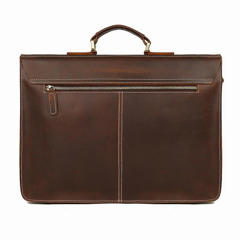 TucciPolo 7105B-1 Crazy Horse Leather Style Men's Briefcase Laptop Messenger Bag