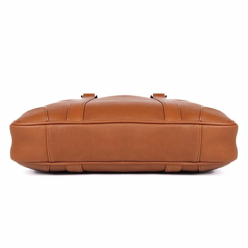 TucciPolo 7349B-1 Bright Brown Genuine Leather Briefcase Mens Laptop Bag