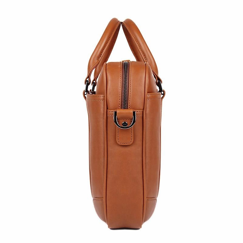 TucciPolo 7349B-1 Bright Brown Genuine Leather Briefcase Mens Laptop Bag