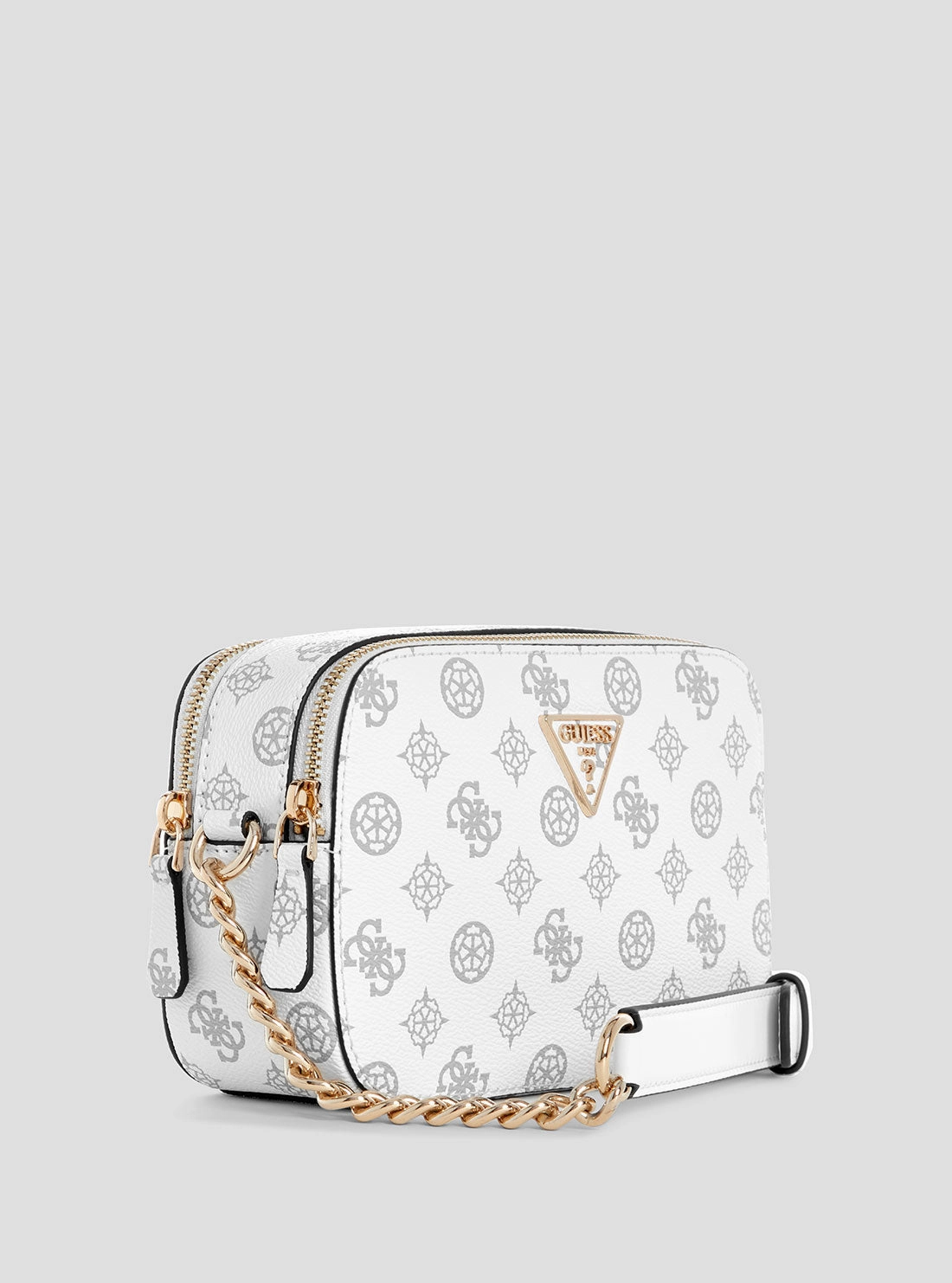 White Logo Noelle Camera Crossbody Bag