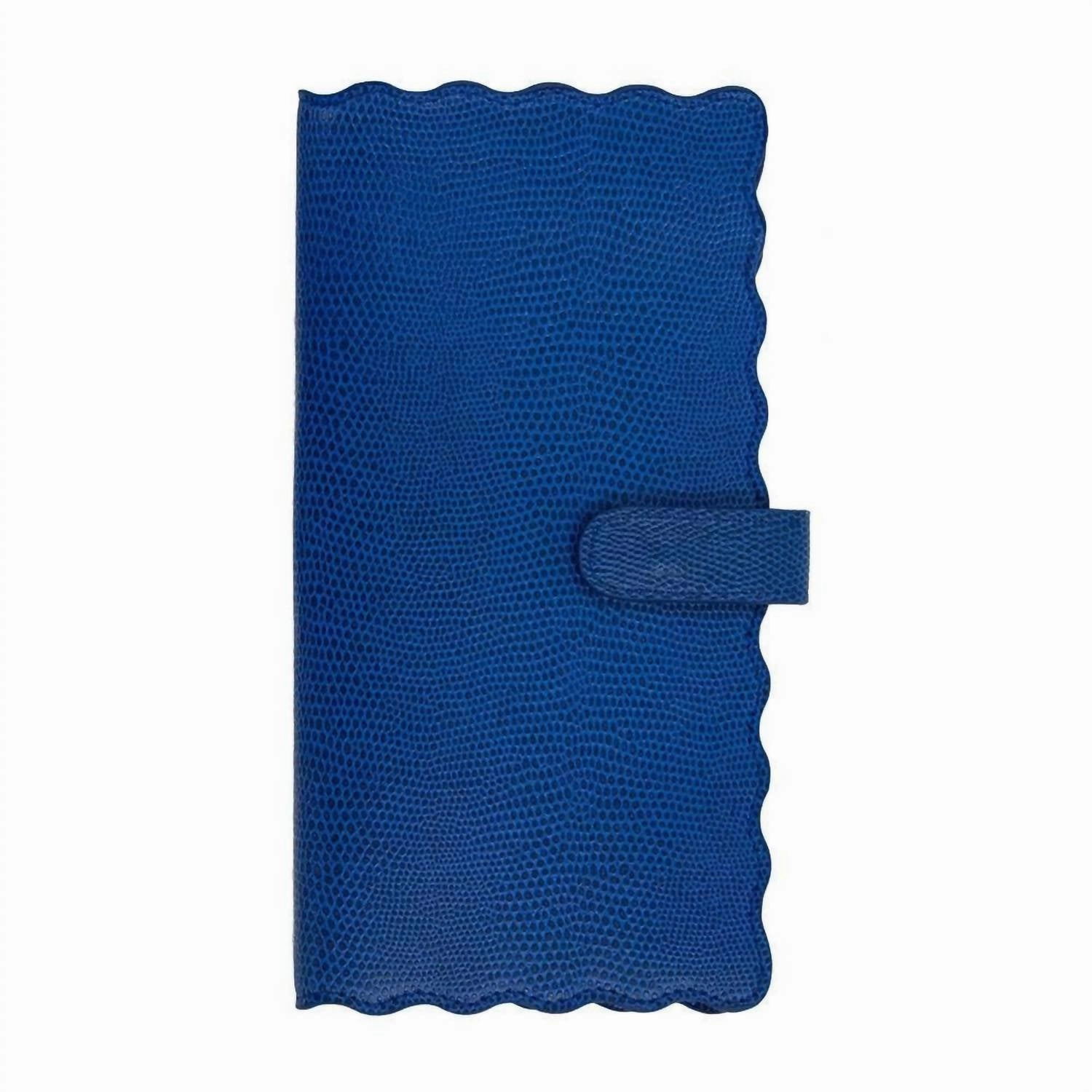 Women's Lizard Print Travel Wallet In Navy