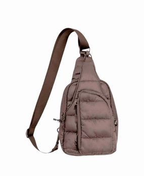 Women's Puffer Padded Crossbody Bag In Brown
