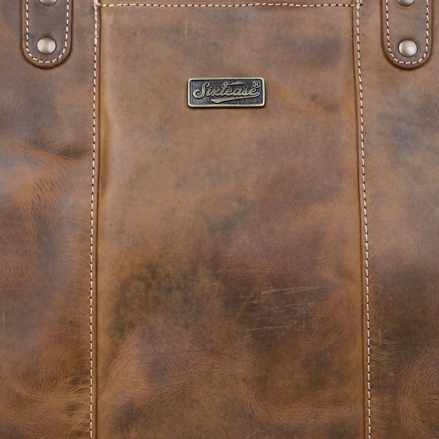 Women's Rustic Leather Tote Bag In Dark Brown
