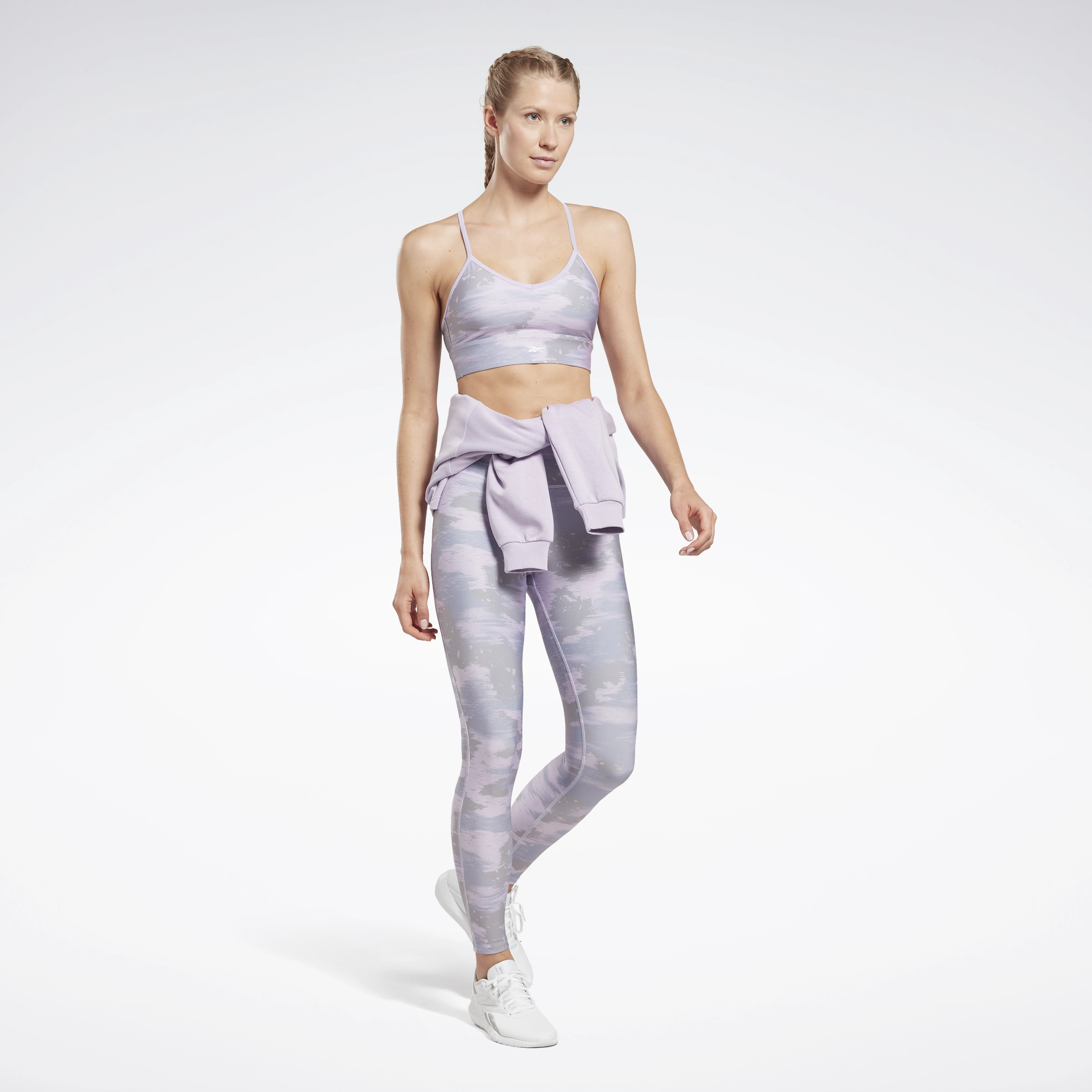 Workout Ready Camo Print Bra Violet Haze