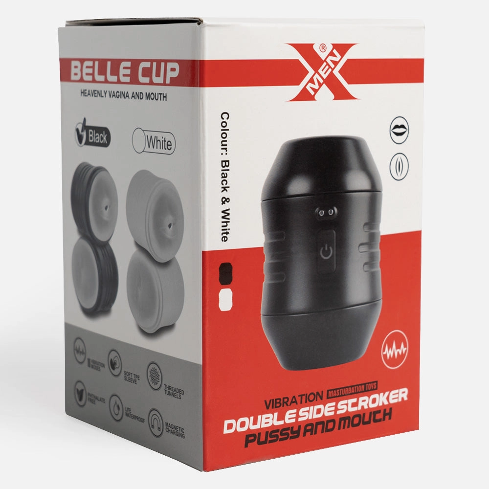 X-Men Belle Cup Vibrating Double-Sided Pussy & Mouth Stroker