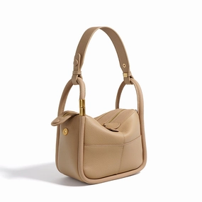 Zesheng ZE-20240224-059 Genuine Leather Shoulder Bags for Women, 8.60x3.90x6.30", Beige